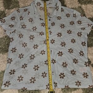 No Boundaries Sheer Blue Floral Top